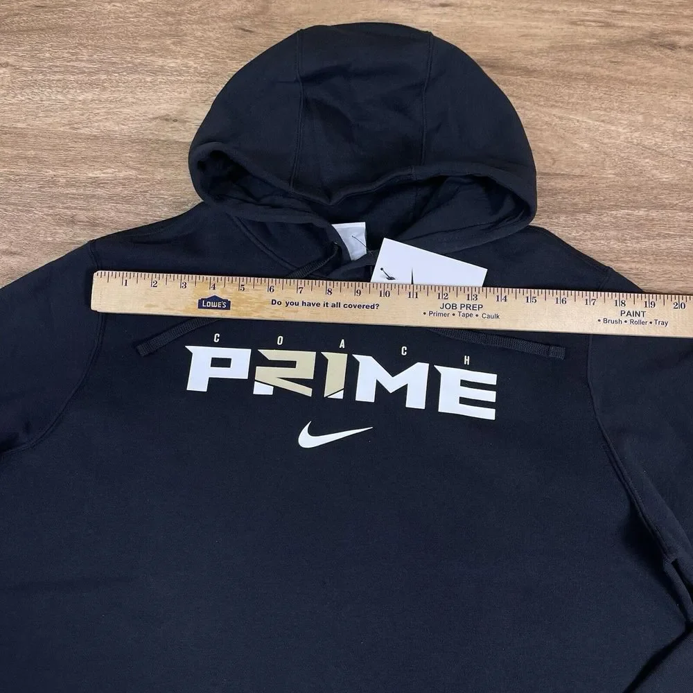 NWT‎ Nike Men's Large Coach Prime Deion Sanders 2.0 Black Pullover Hoodie